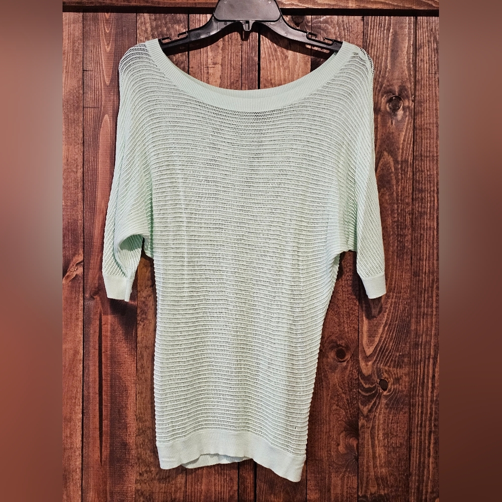 Express Light Green Off-the-Shoulder Sweater
